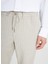 Bağlamalı Bel Normal Paça Slim Fit Vizon Erkek Pantolon ACE001252272_VIZ 4