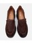 01AYH312760A480 KADIN Süet Deri Kahverengi Kalın Topuklu Klasik Loafer 6