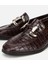 01AYH317590A480 KADIN Deri Kahverengi Kroko Baskılı Klasik Loafer 3