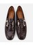 01AYH317590A480 KADIN Deri Kahverengi Kroko Baskılı Klasik Loafer 6