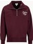 Fermuarlı Yaka Bordo Erkek Sweatshırt LV04RD205GGR9 Premıum Fleece Logo F 1