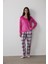 Fuşya Comfy Time Ekoseli Uzun Kollu Pijama Takımı 1