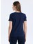 Yuvarlak Yaka Baskılı Mavi Kadın T-Shirt Original Kadın Slim Fit T-Shirt 5