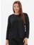 V Yaka Taşlı Siyah Kadın Bluz 25KSL8247 1