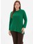 Yuvarlak Yaka Düz Yeşil Kadın Bluz 25KSL8257 1