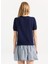 Bisiklet Yaka Basic Saç Örgü Desenli Lacivert Kazak Kadın PBF5WL-KZK9545 6