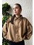 Kadın Sütlü Kahve Oversize Süet Bomber Ceket 7