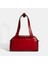 Kadın Kırmızı Monogram Logolu Deri Omuz Çantası 4