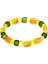 Sarı Yeşil Silindir Küp Kesim Doğal Damla Kehribar Erkek Bileklik 1