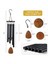Gold Metal Windchime Alüminyum Rüzgar Çubuğu Rüzgar Çanları 6 Çubuklar Ev Dekorasyon El Sanatları Açık Bahçe Veranda (Yurt Dışından) 5