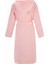 Bornoz | %100 Pamuk-Kapüşonlu-Biyeli-Cepli-Pembe 4