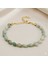 Altın Renk Metal Zincirli Dorika Top Süslemeli Amorf Amazonit Doğaltaş Kadın Bileklik 4