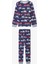 Koyu Indigo Erkek Çocuk Araba Desenli Pijama Takımı 13