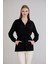 Fermuarlı Dik Yaka Cep Detay Belden Ayarlamalı Sweatshirt Siyah 3