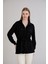 Fermuarlı Dik Yaka Cep Detay Belden Ayarlamalı Sweatshirt Siyah 4