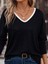 Ozgn Kadın Uzun Kollu V Yakalı Viskon Iki Iplik Bluz 2
