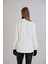 Fermuarlı Dik Yaka Cep Detay Belden Ayarlamalı Sweatshirt Ekru 7