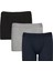Erkek Gri-lacivert 3lü Pamuklu Esnek Boxer Paketi 4