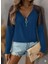 Ozgn Kadın Uzun Kollu Yakadan Fermuarlı Viskon Bluz 2