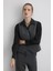 Simli Çizgili Örme Yelek - Gri 2
