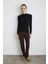 Dik Yakalı Viskon Lycra Bluz - Siyah 2