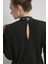 Yakası Düğmeli Rayon Triko Bluz - Siyah 4