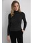Simli Balıkçı Yaka Triko Bluz - Siyah 4