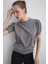Balon Kol Triko Bluz - Gri 1