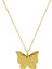 Altın Renk Kelebek Tasarım Aile Temalı Kişiye Özel Çelik Kadın Kolye - En Fazla 5 Isim 5