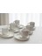 18 Parça 6’lı Çizgili Porselen Kahve Fincan Takımı + Pasta Tabağı – Modern Minimal Sunum Seti 2