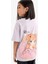 Kız Çocuk Oversize Geniş Kalıp Bisiklet Yaka Sırt Baskılı Kısa Kollu Tişört 6