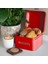 Home Biscutis Galvaniz Metal Saklama Kutusu - Kırmızı 1