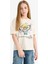 Kız Çocuk Relax Fit Bisiklet Yaka Baskılı Kısa Kollu Tişört E0353A825SM 16