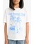 Kız Çocuk Relax Fit Palmiye Baskılı Bisiklet Yaka Kısa Kollu Tişört E0390A825SM 17