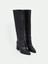 Yeni Sezon Deri Görünümlü Kadın Diz Üstü Çizme 1