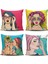 4'lü Pop Art Kızları Kombin Dijital Baskılı Kırlent Kılıfı 1