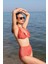Moda Kadın Fırfırlı Yüksek Bel Kiremit Alt Üst Bikini Takım 6