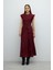 Sırt Dekolteli Beli Bağlama Detaylı Triko Elbise Bordo K2672001_008 1