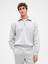 Erkek Gri Heavyweight Oversized Yarım Fermuarlı Polo Sweatshirt 1