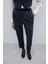 Yün Karışımlı Beli Lastikli Düz Paça Pantolon Lacivert K2612041_015 3