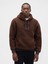 Erkek Kahverengi Relaxed Gap Logo Sherpa Knit Sweatshirt 1