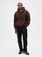 Erkek Kahverengi Relaxed Gap Logo Sherpa Knit Sweatshirt 5