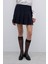Yün Karışımlı Pileli Mini Etek Lacivert K2615025_015 4