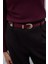 %100 Deri Eskitme Toka Detaylı Kemer Bordo K2682114_008 2