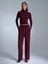 72209 Beli Lastikli Pantolon-Bordo 3