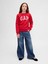Kız Çocuk Kırmızı Grafik Gap Logo Sweatshirt 3