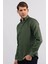 Erkek Slim Fit Dar Kesim Uzun Kollu Pamuklu Oxford Doku Kolay Ütülenebilir Yeşil Düğmeli Yaka Gömlek 2