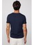 Erkek Slim Fit Dar Kesim Pamuklu Yumuşak Dokulu Likralı Esnek Kumaş Düz Basic Lacivert V Yaka Tişört 5