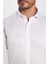Modern Slim Fit Uzun Kollu Düz Saten Pamuklu Erkek Beyaz Gömlek 3