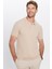 Erkek Slim Fit Dar Kesim Pamuklu Yumuşak Dokulu Serin Tutan Kumaş Düz Pike Taş Renk Polo Yaka Tişört 2